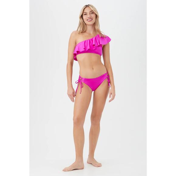NWT! Trina Turk Monaco Ruffle One Shoulder Bikini Top in Stargazer - Size 10 - Picture 3 of 10